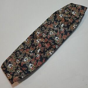 Disney Mickey Mouse Allover Paisley Black Red Cummerbund Vintage‎ Silk